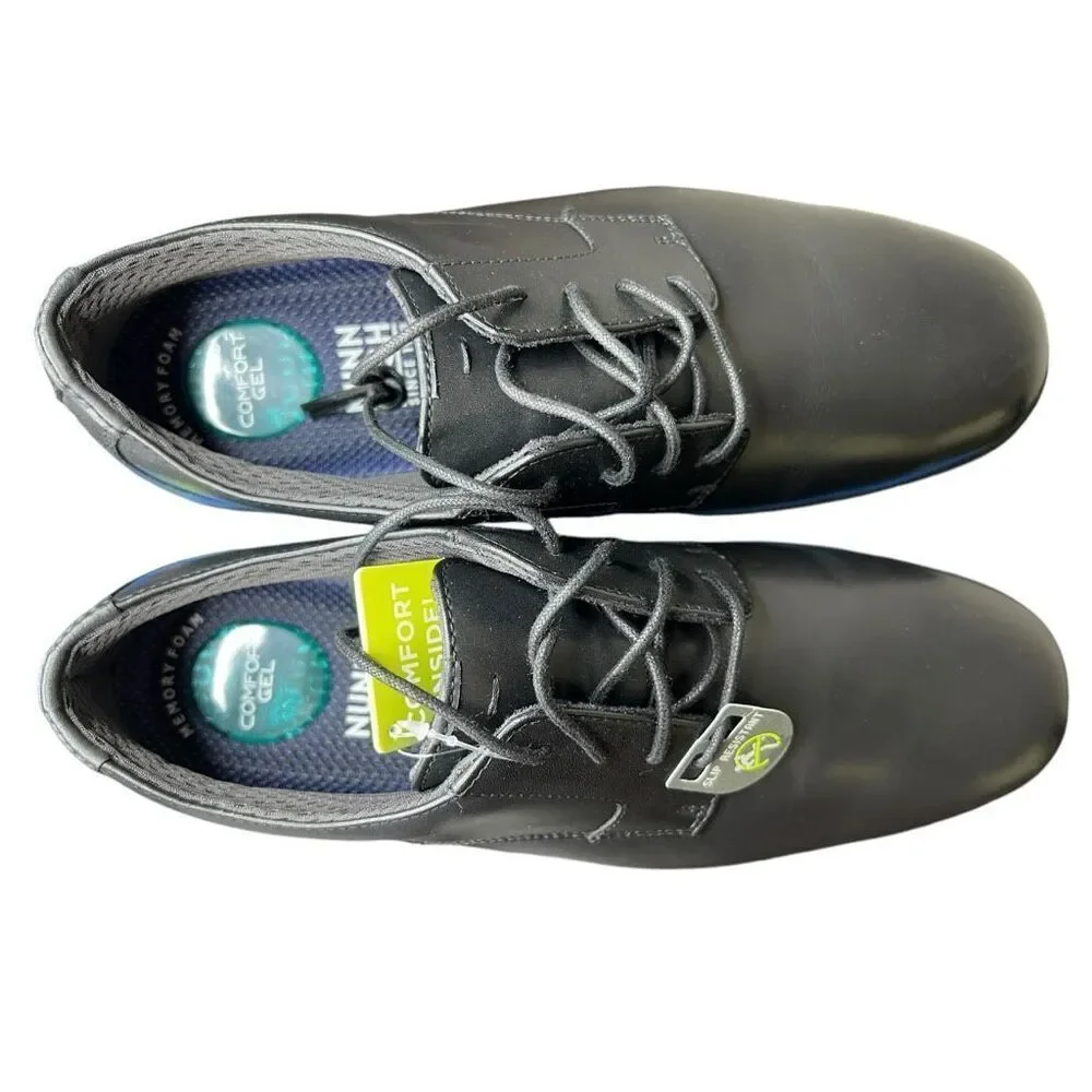 NEW Nunn Bush Men's Marvin Slip Resistant Black Work Safety Shoes 9.5 Extra Wide